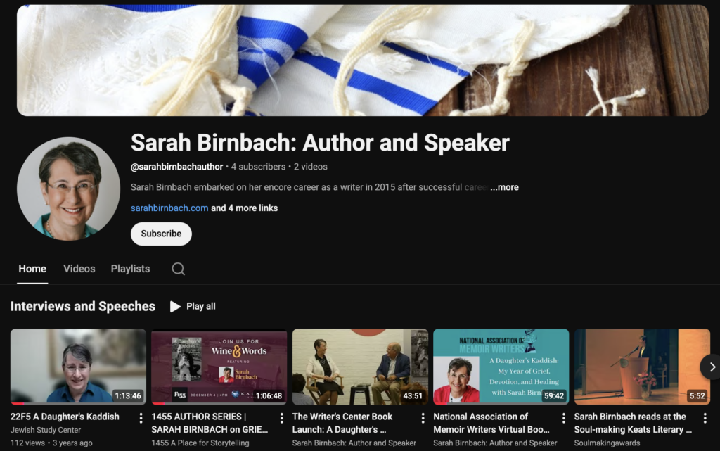 Sarah Birnbach YouTube Channel